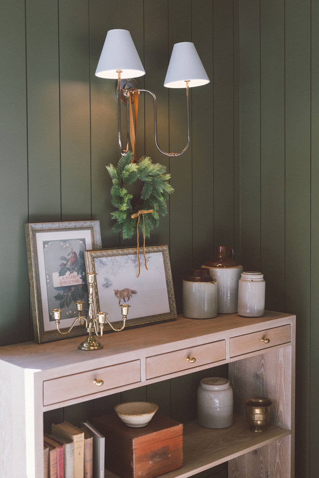 Christmas Bird Framed Antique Art