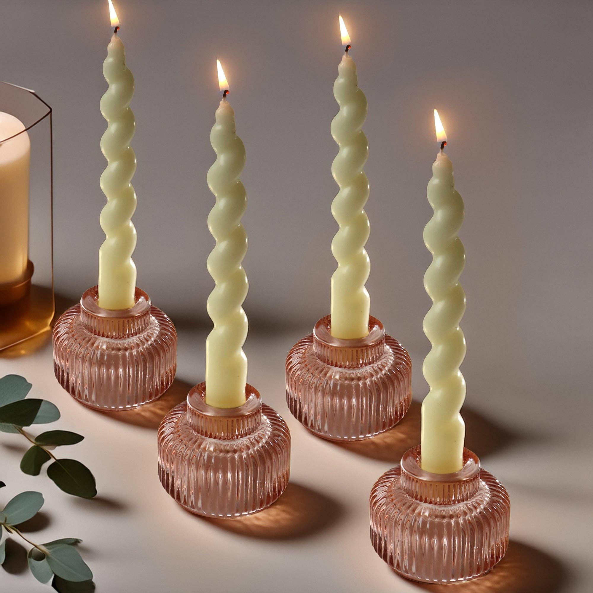 Fluted Glass Taper Holder