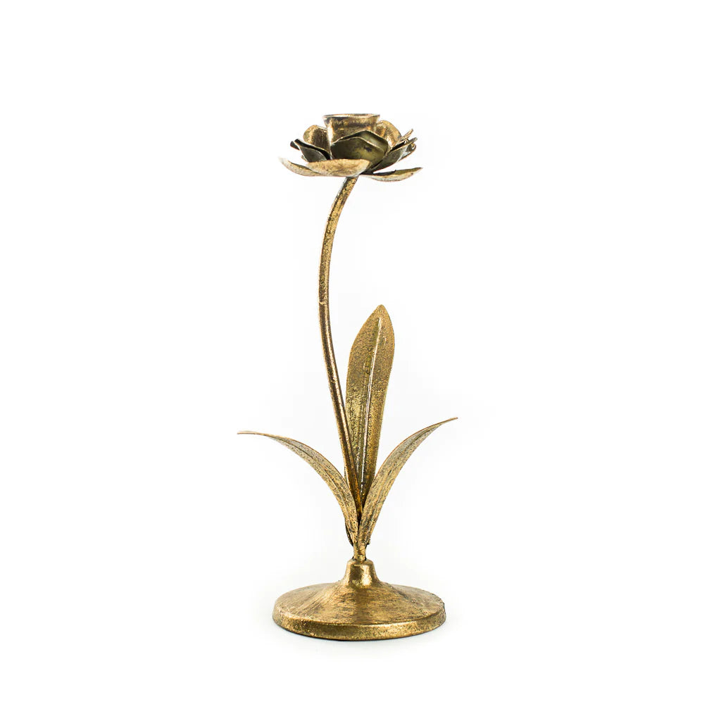 Brass Flower Candleholder