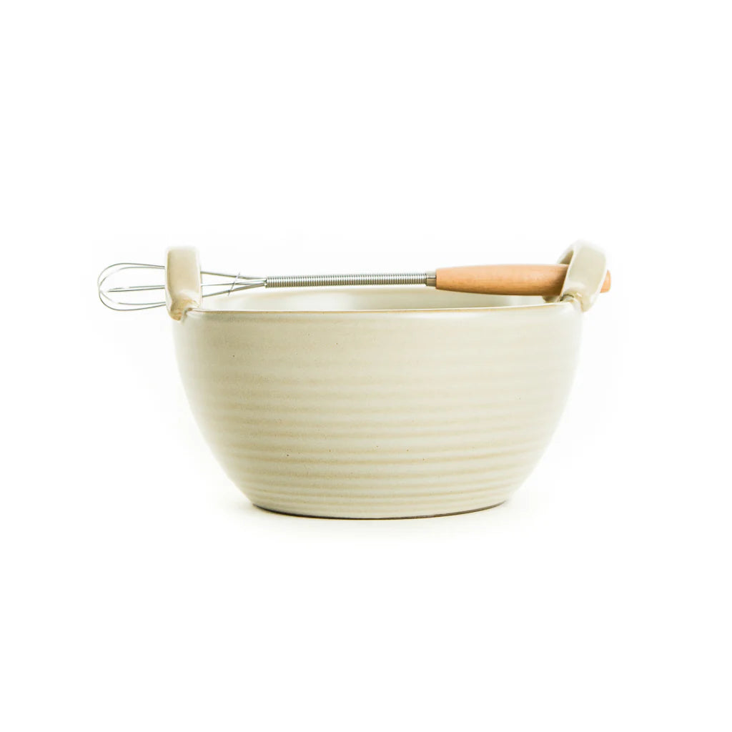 Stoneware Bowl+Whisk