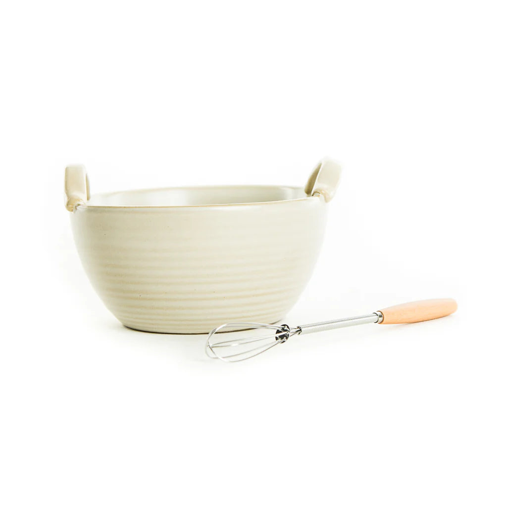 Stoneware Bowl+Whisk