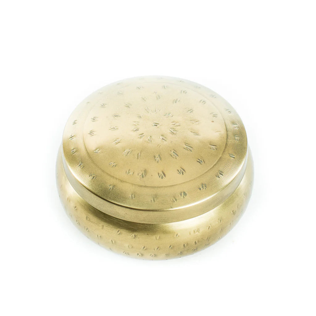 BRASS HAMMERED TRINKET CONTAINER