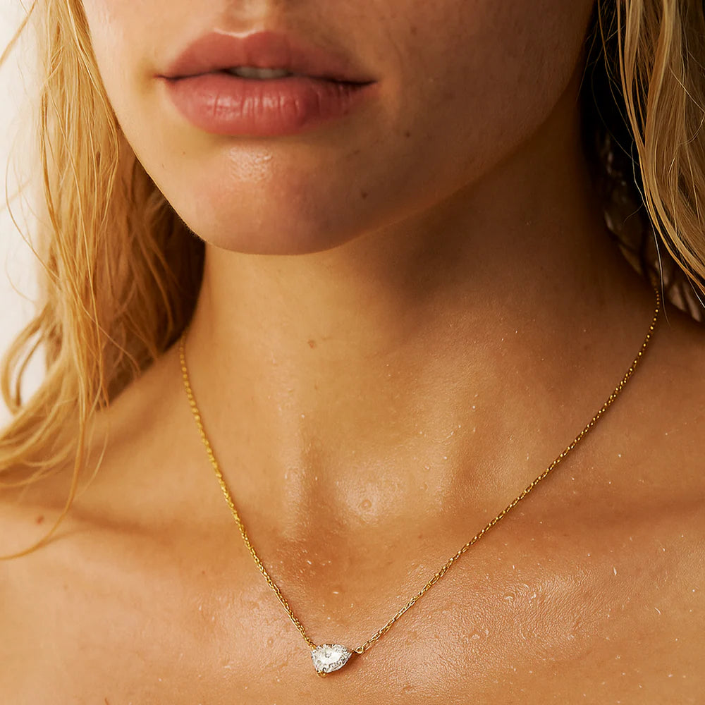 Lola Solitaire Sideways Pear Necklace