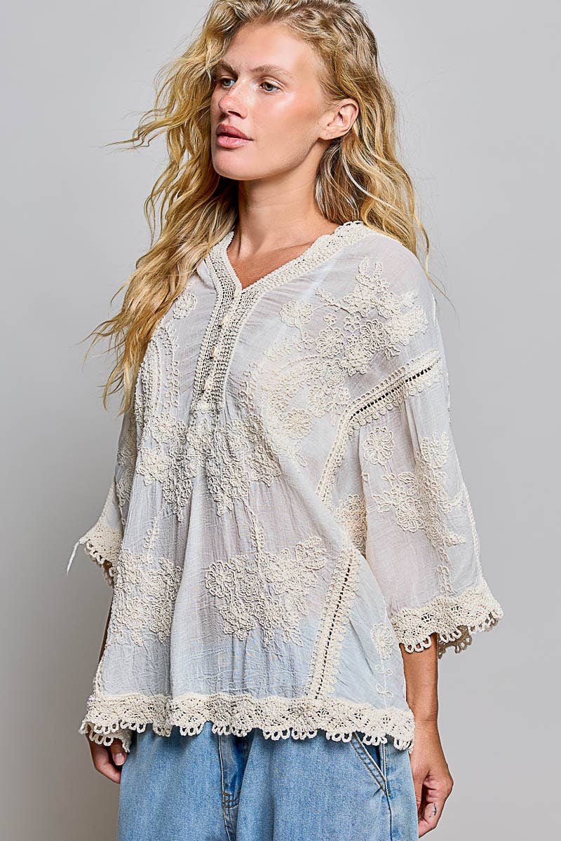 Emily Floral Embroidered Blouse