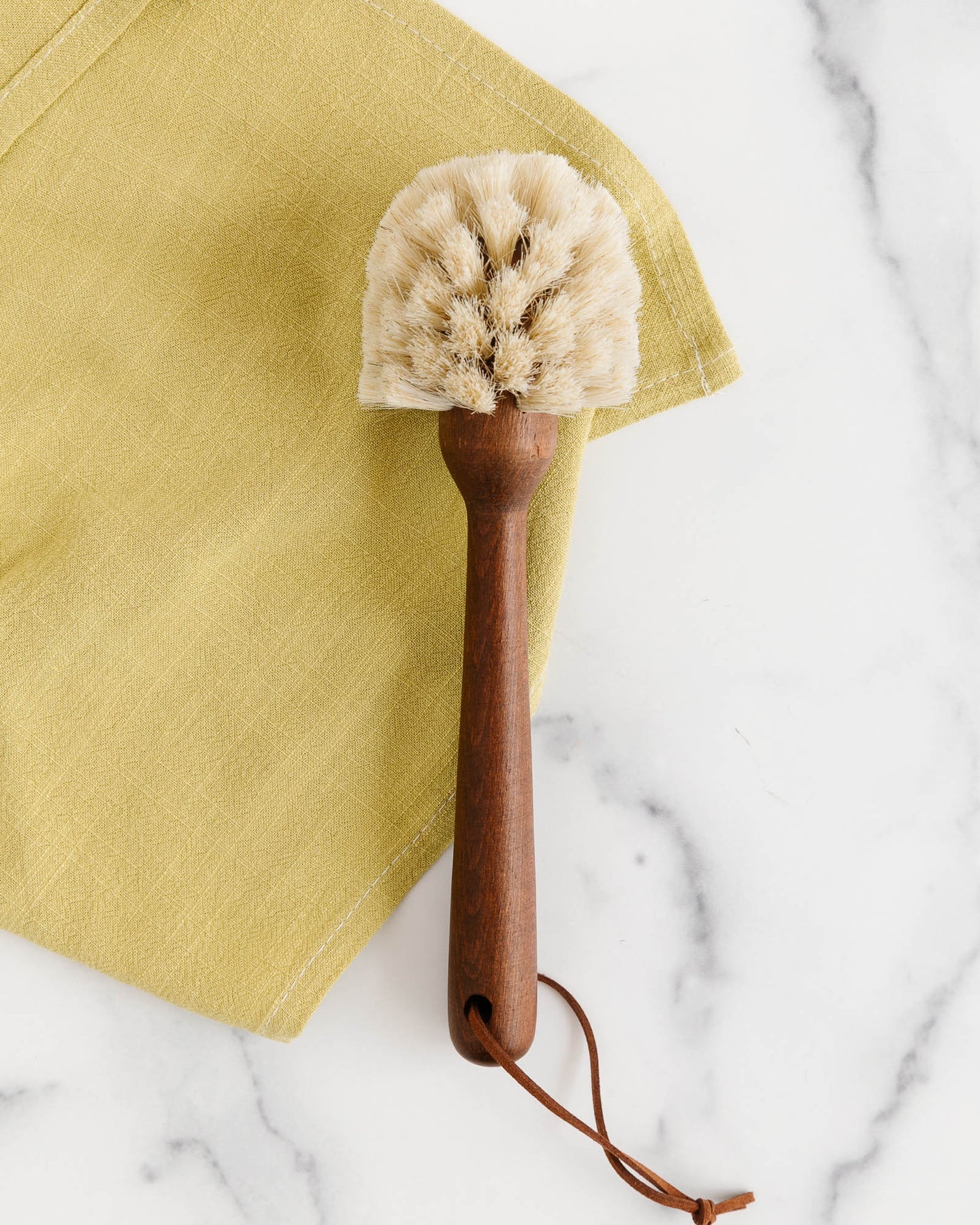 Beech Wood Dish Brush - Leather TIE