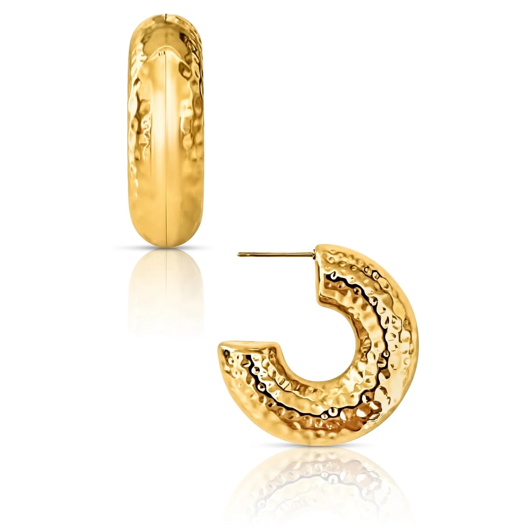 Kirby Hammered Tube Hoop Earrings