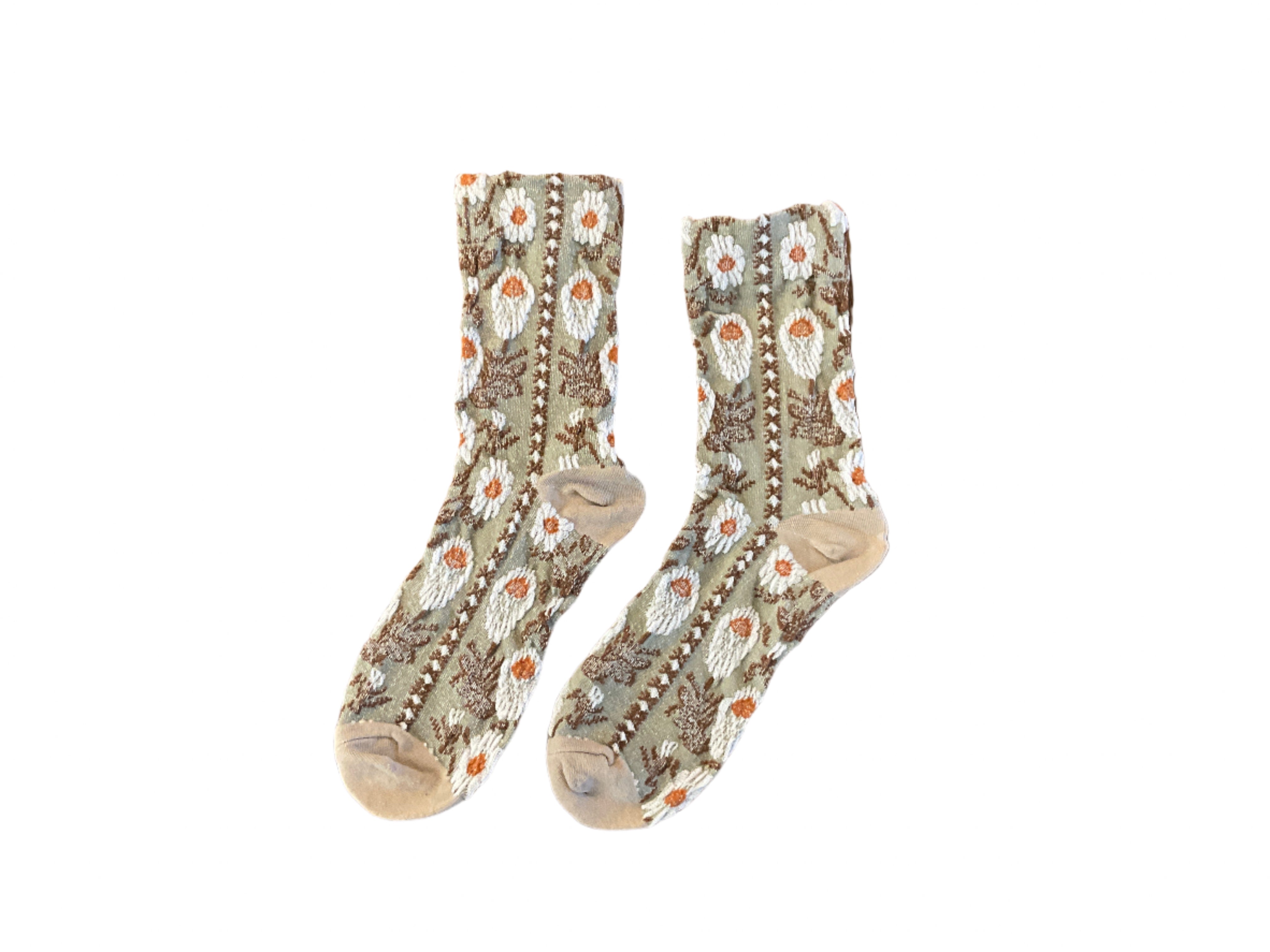 Vintage Floral Print Socks