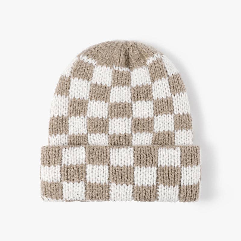 Checker Knit Beanie