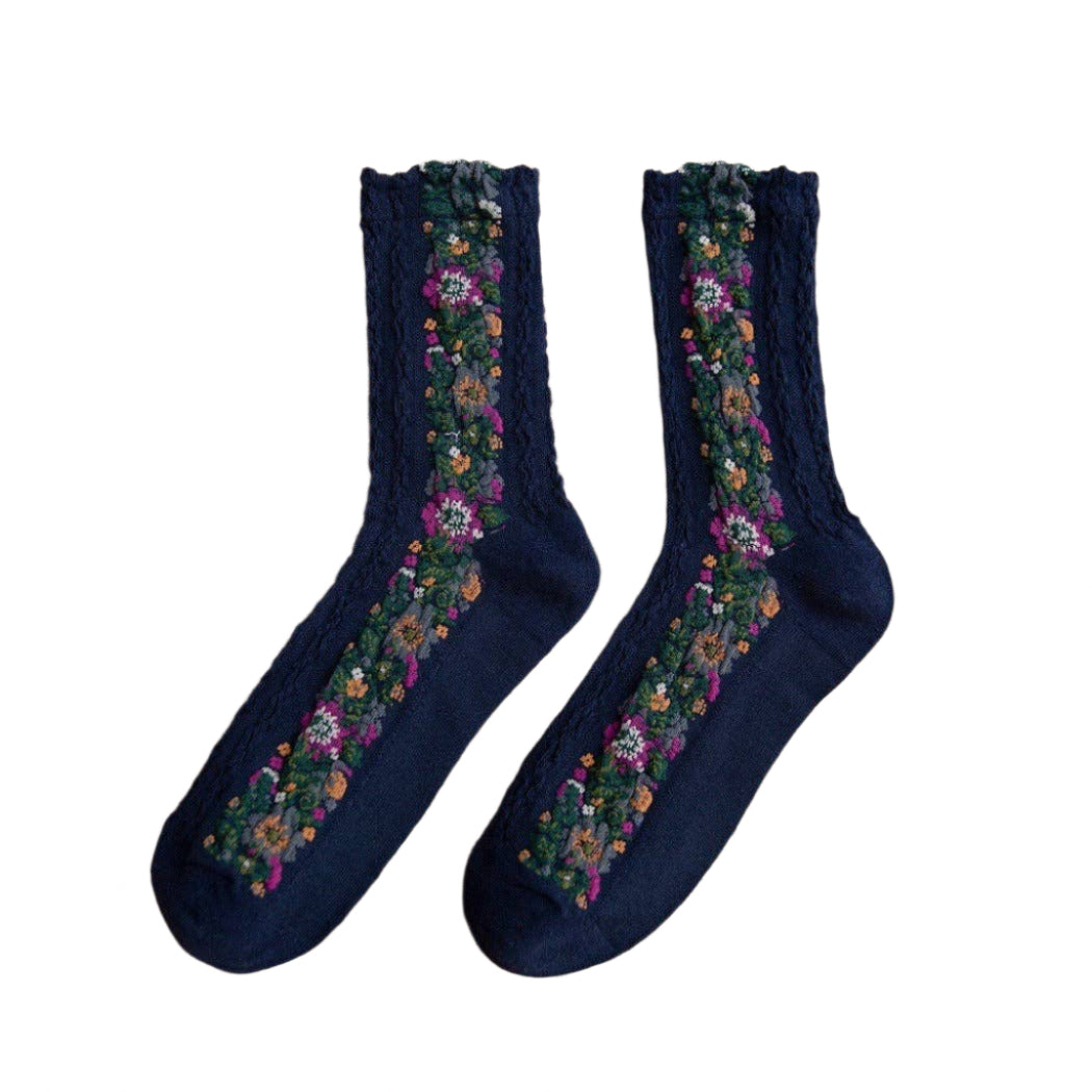 Vintage Floral Print Socks