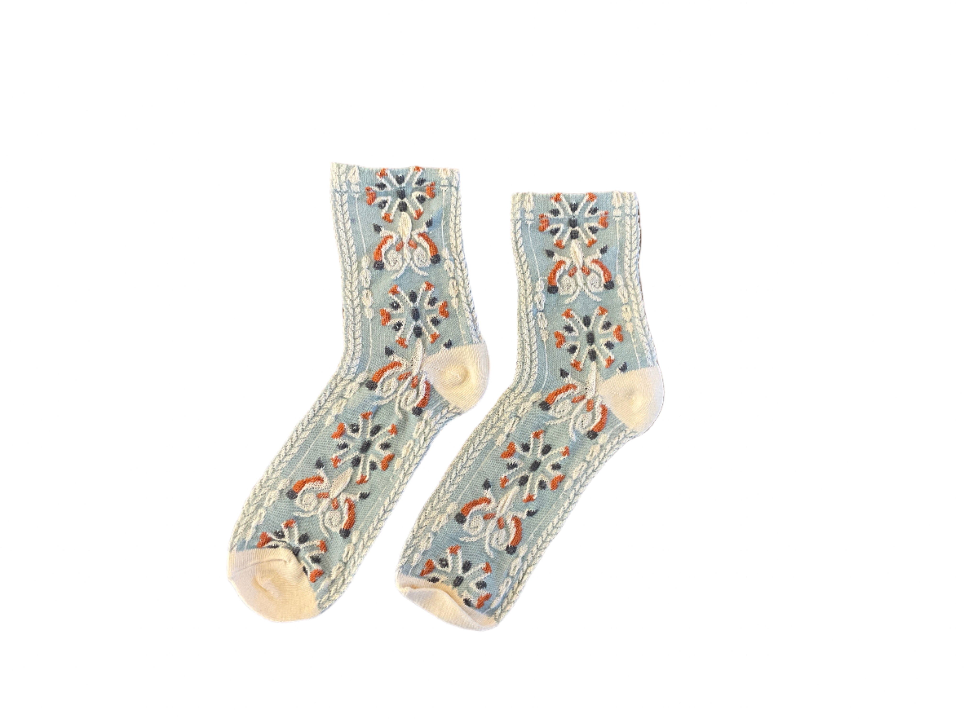 Vintage Floral Print Socks