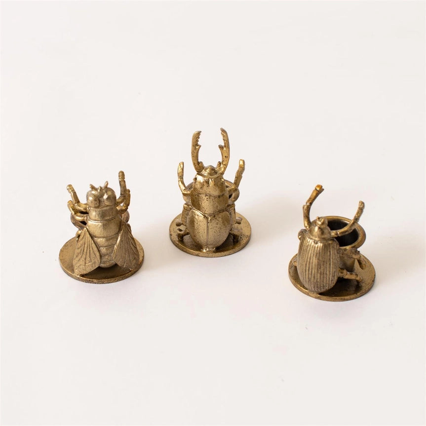Gold Bug Taper Candle Holders