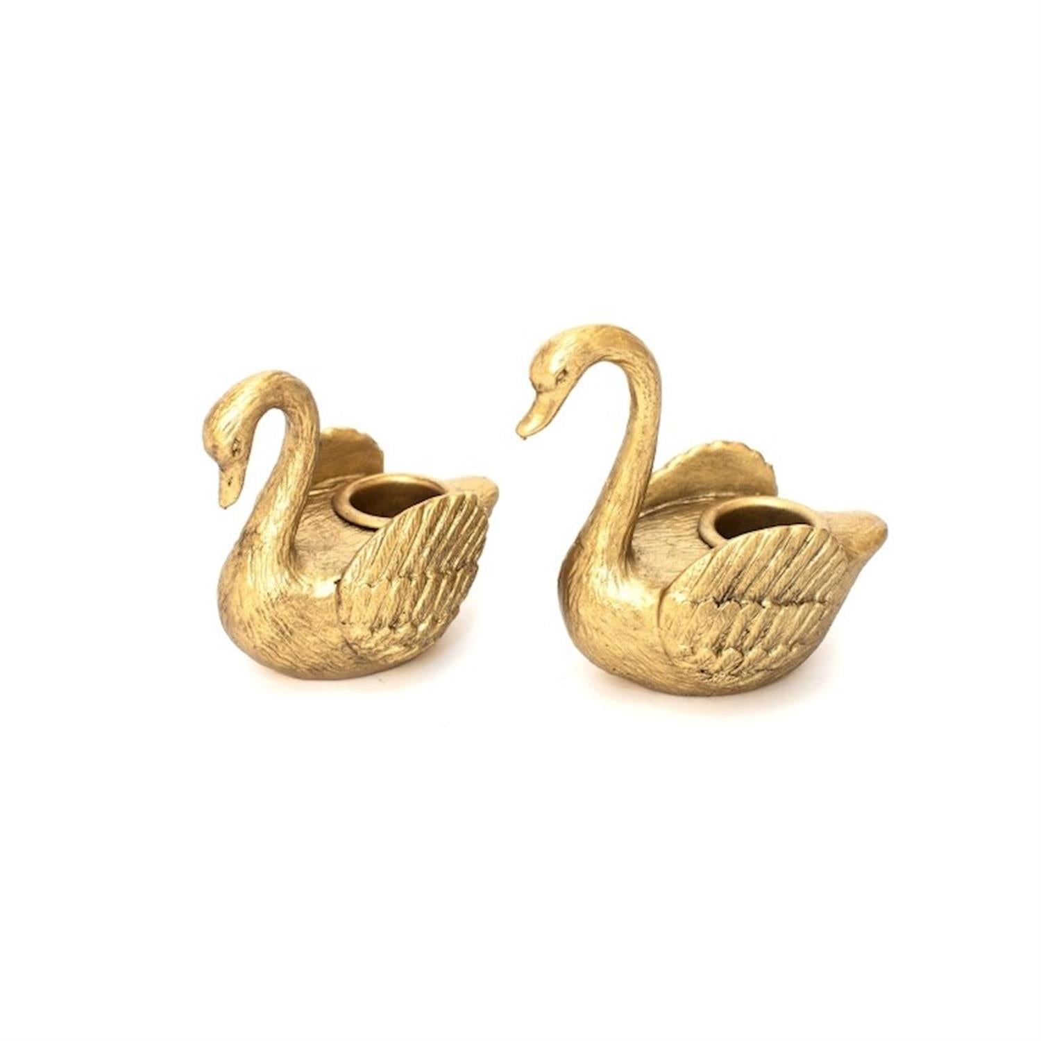 Gold Swan Taper Holder