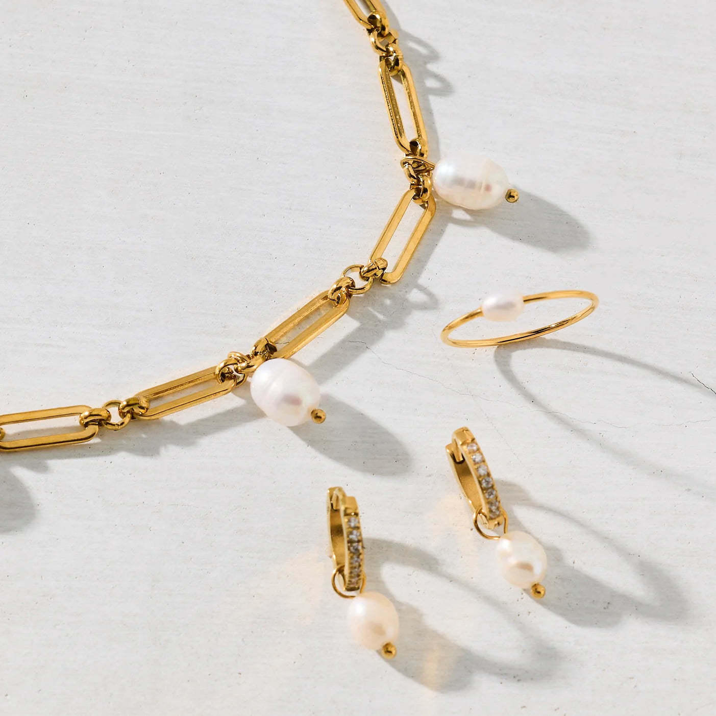 Georgie Huggie Hoop Pearl Earring