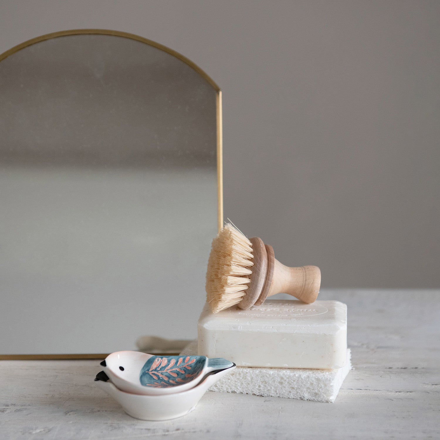 Arched brass Mirror