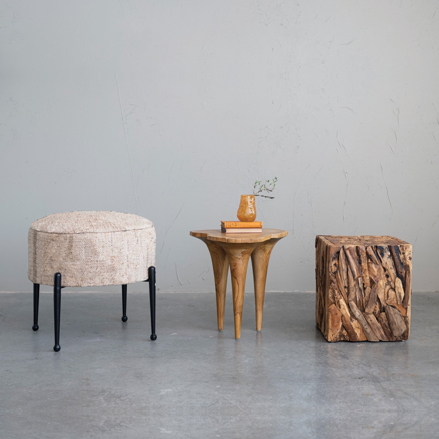 Teakwood Root Live Edge Side Table