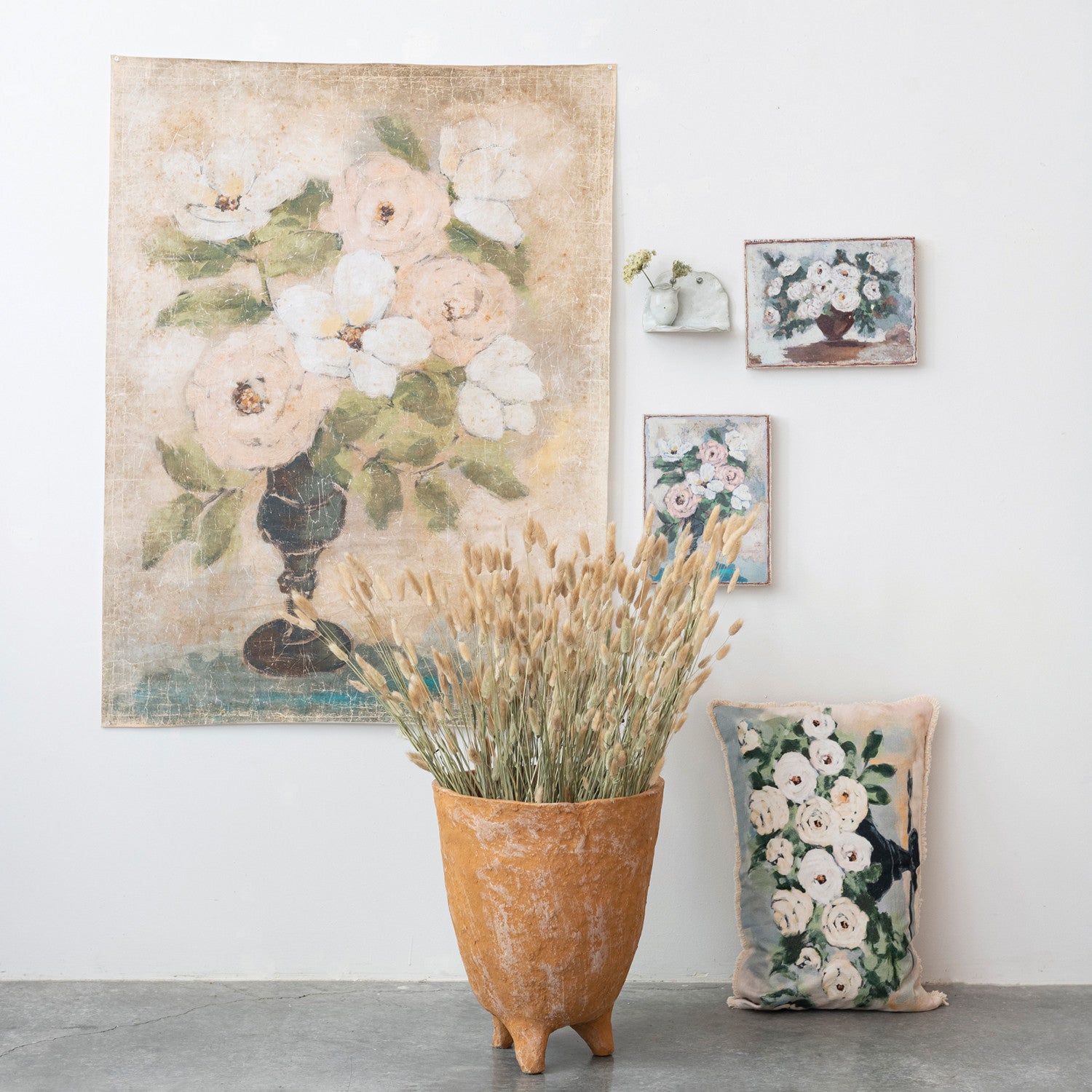 Canvas Flowers in Vase
