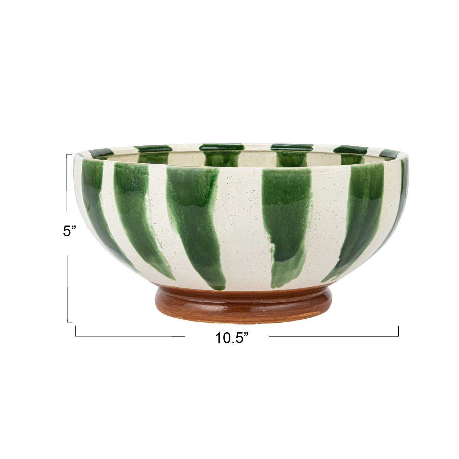 Green Striped Footed Bowl