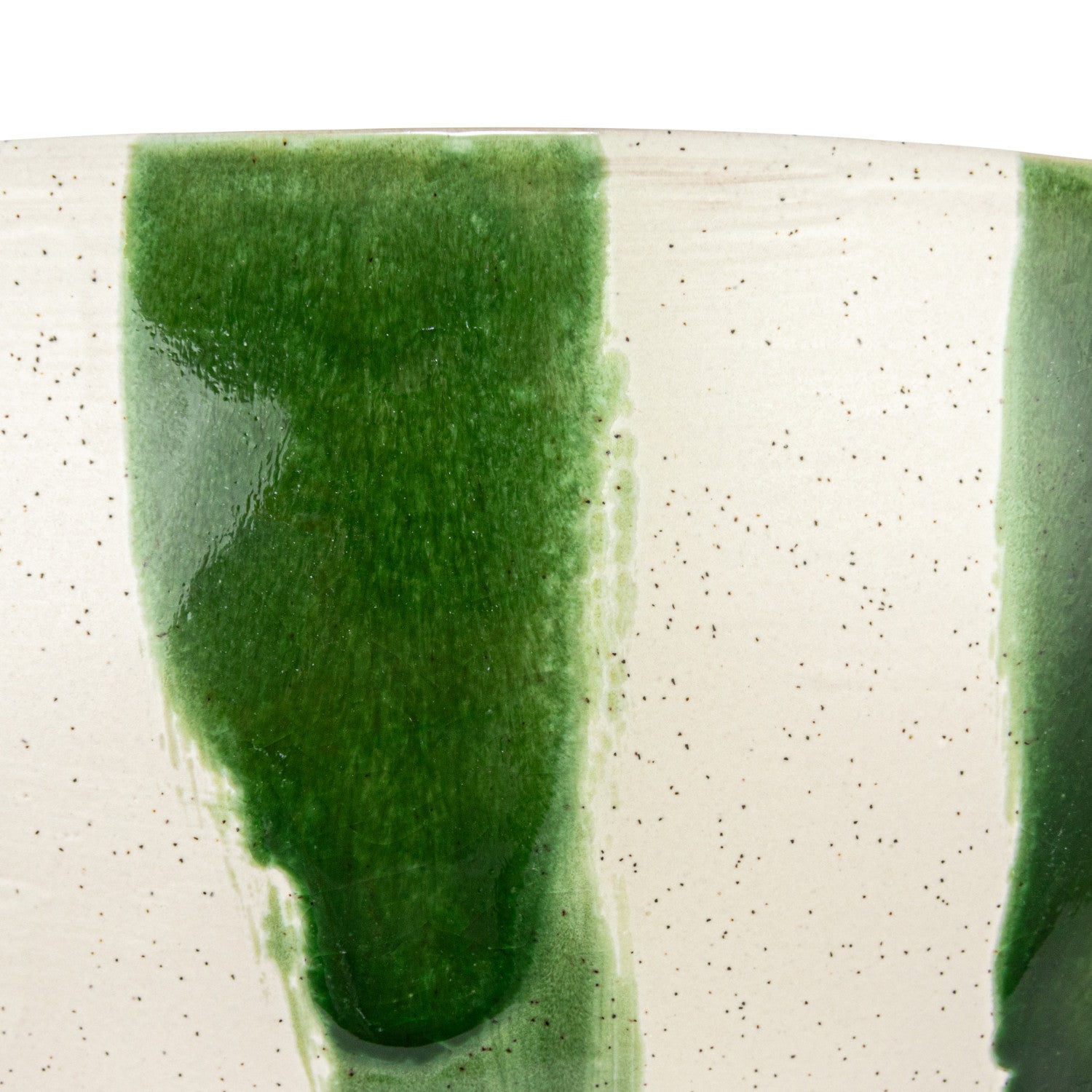 Green Striped Footed Bowl