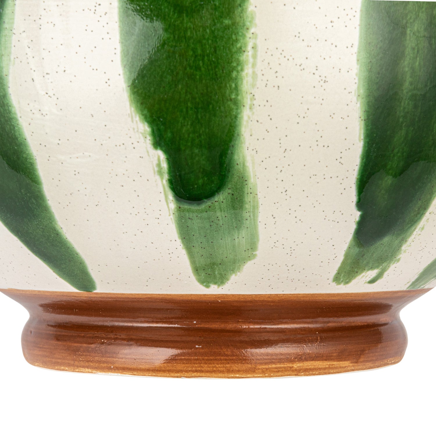 Green Striped Footed Bowl
