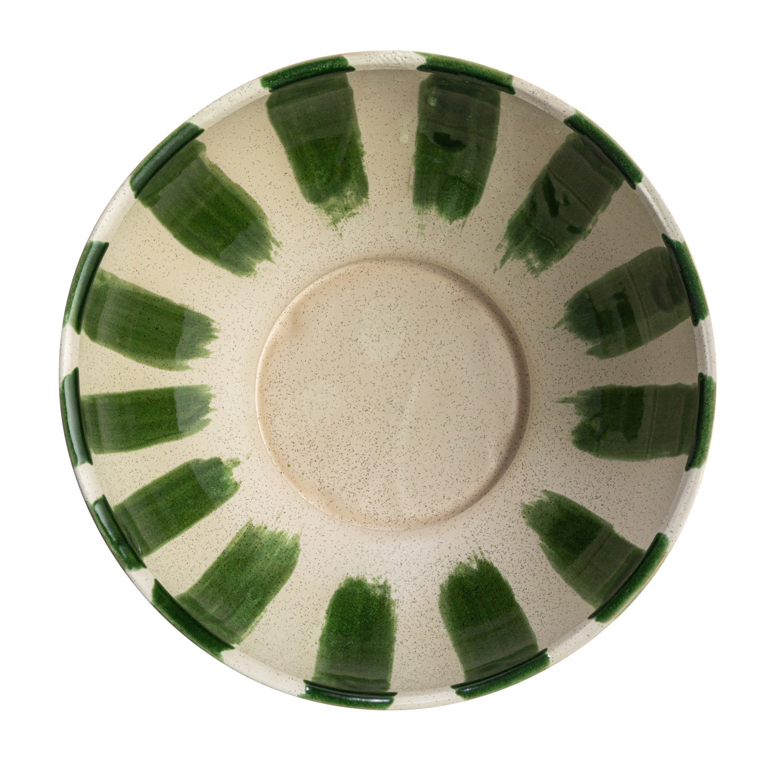 Green Striped Footed Bowl