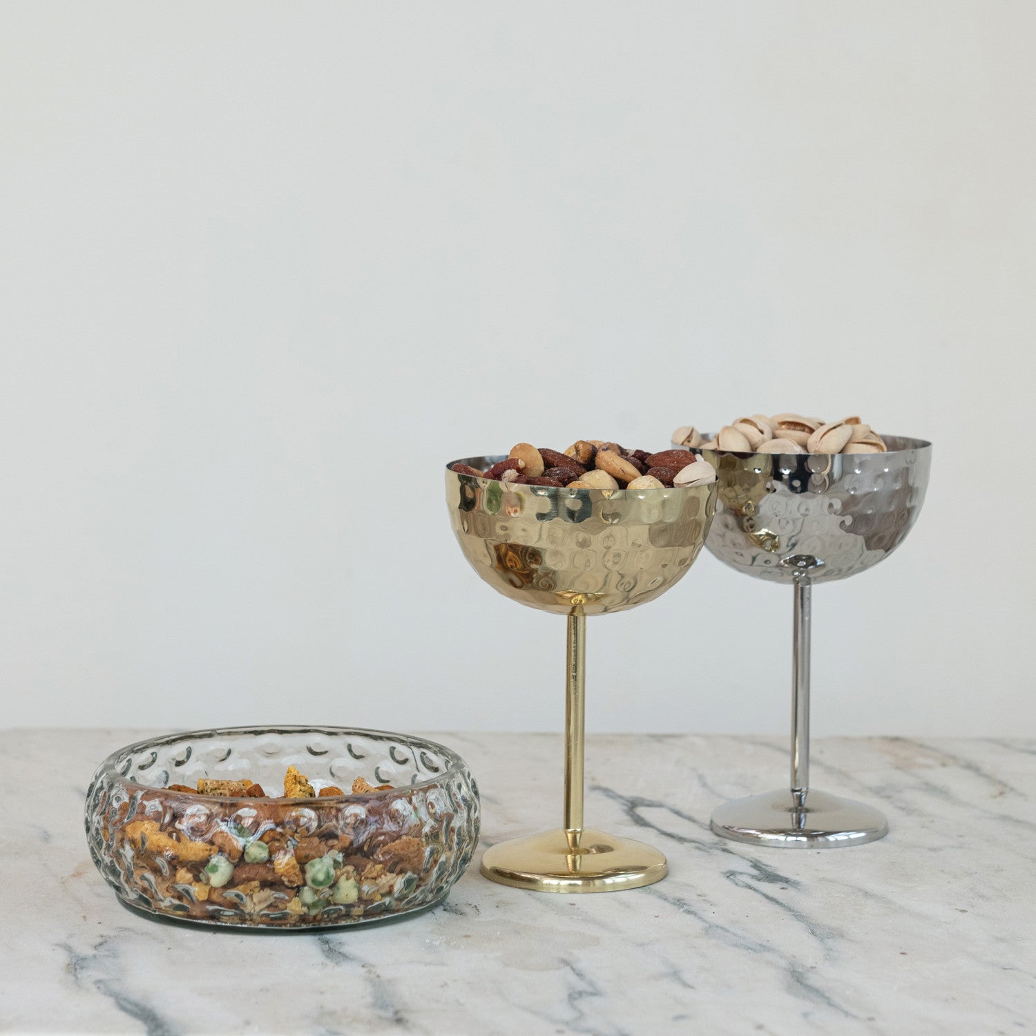 Hand-Blown Hobnail Bowl