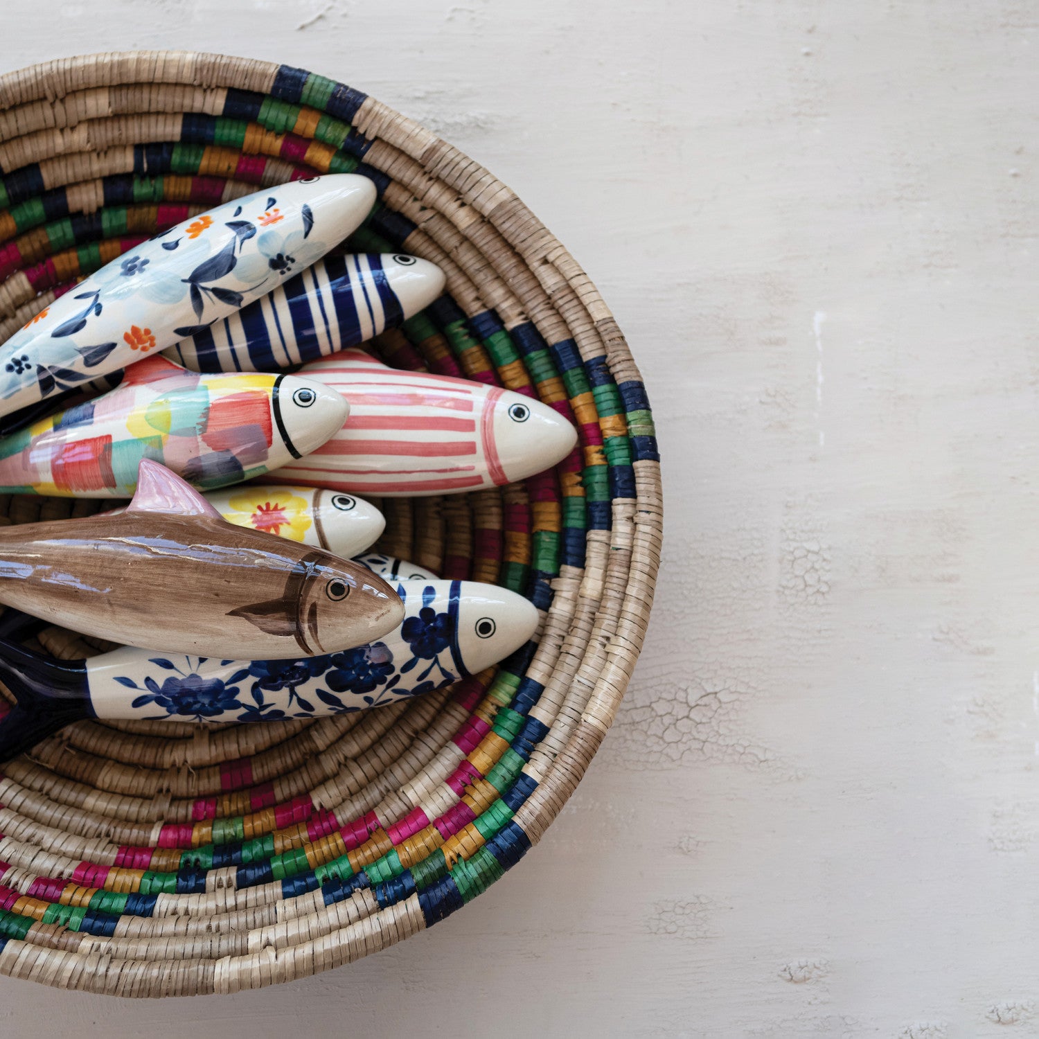 Hand-Painted Fish Décor