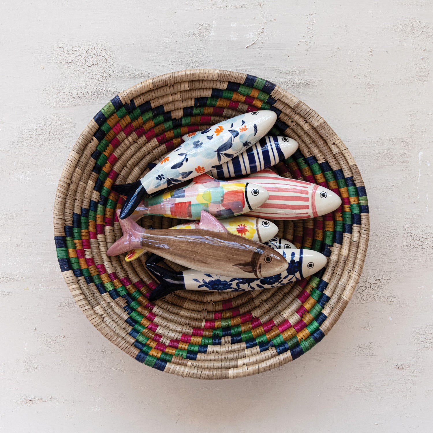 Hand-Painted Fish Décor