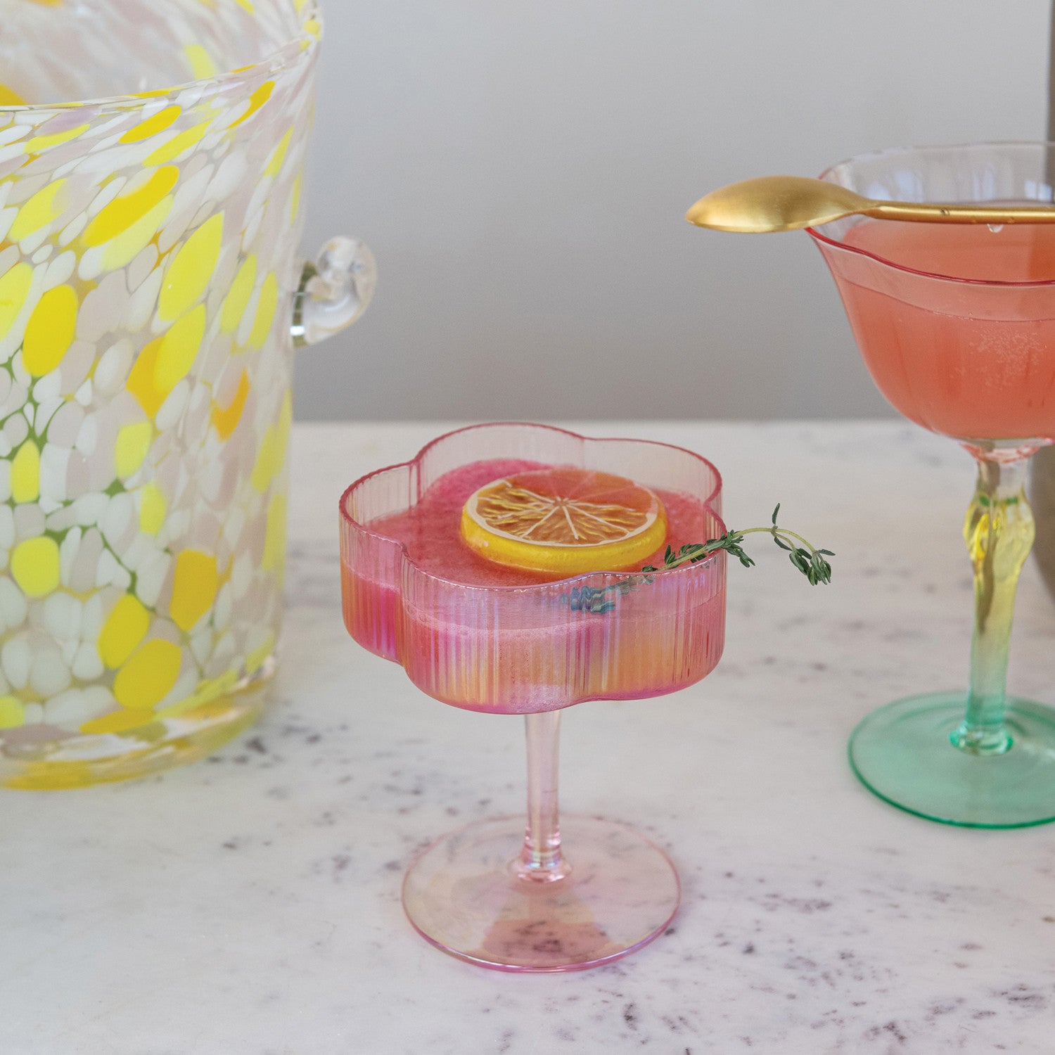 Flower Coupe wine Glass