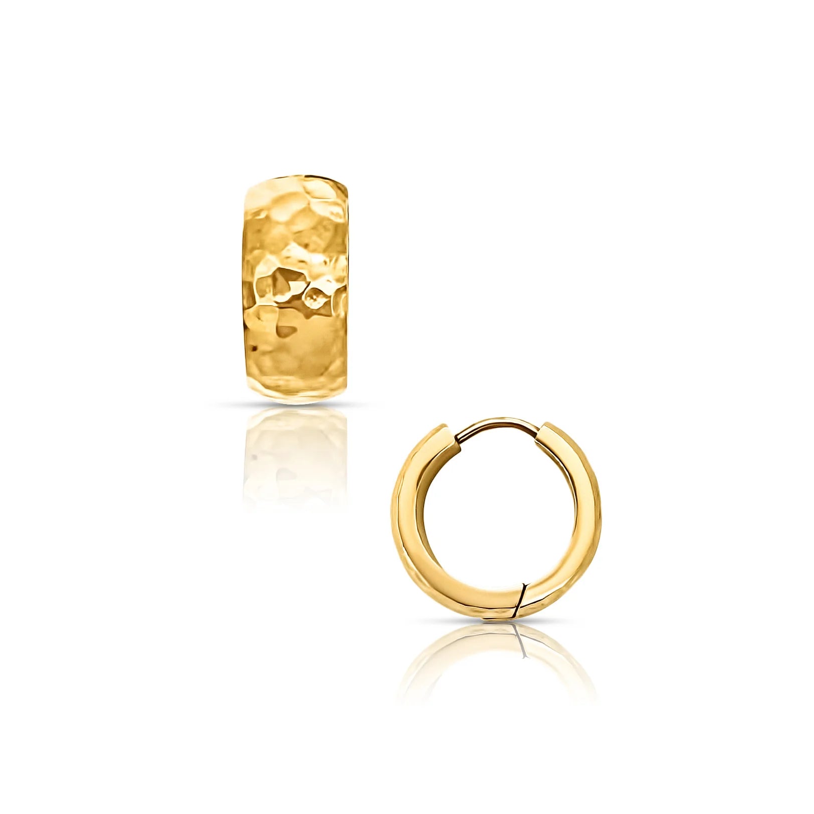 Brennan Hammered Huggie Hoop Earrings