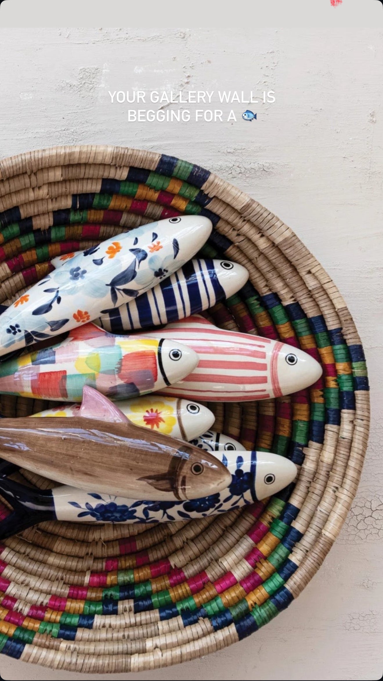 Hand-Painted Fish Décor