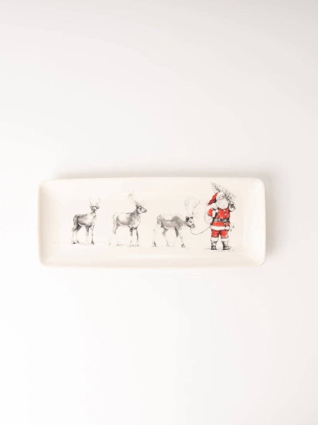 Santa Leading Reindeer Platter