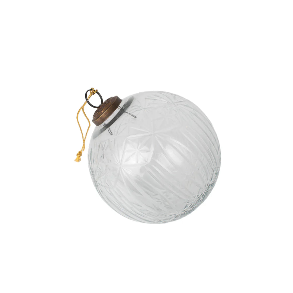 Clear Engraved Glass Ornament