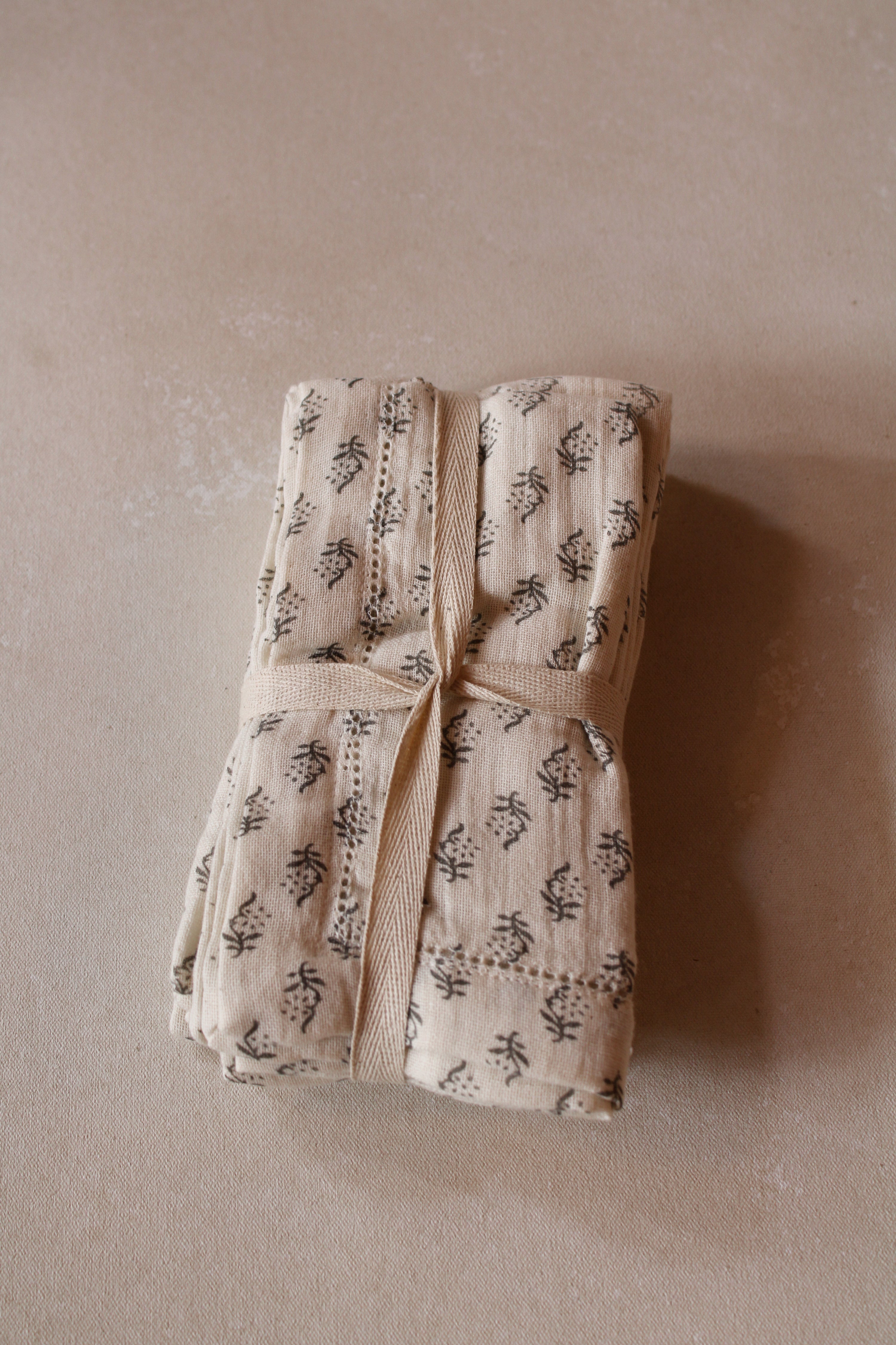 Block Printed Floral Napkins