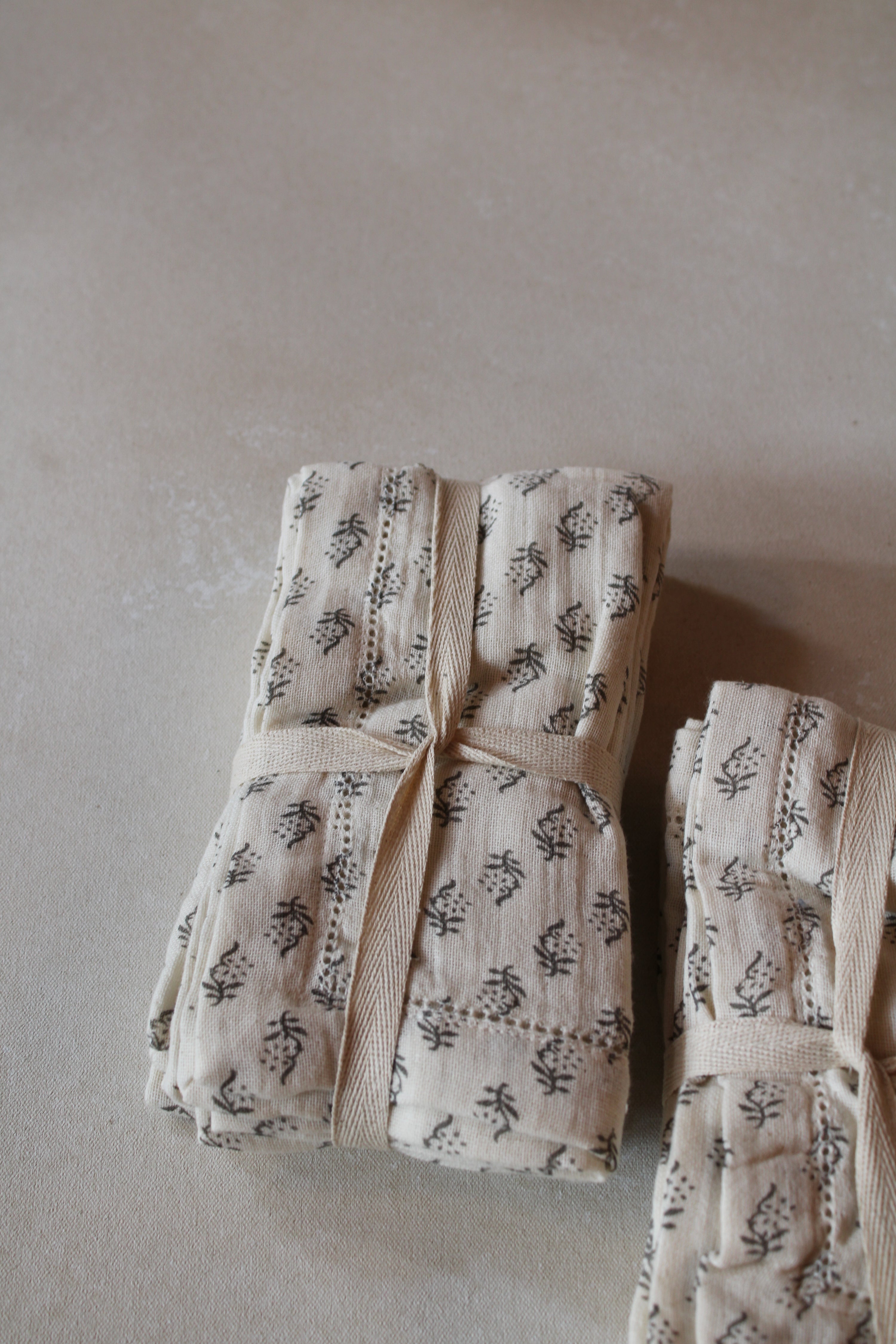 Block Printed Floral Napkins