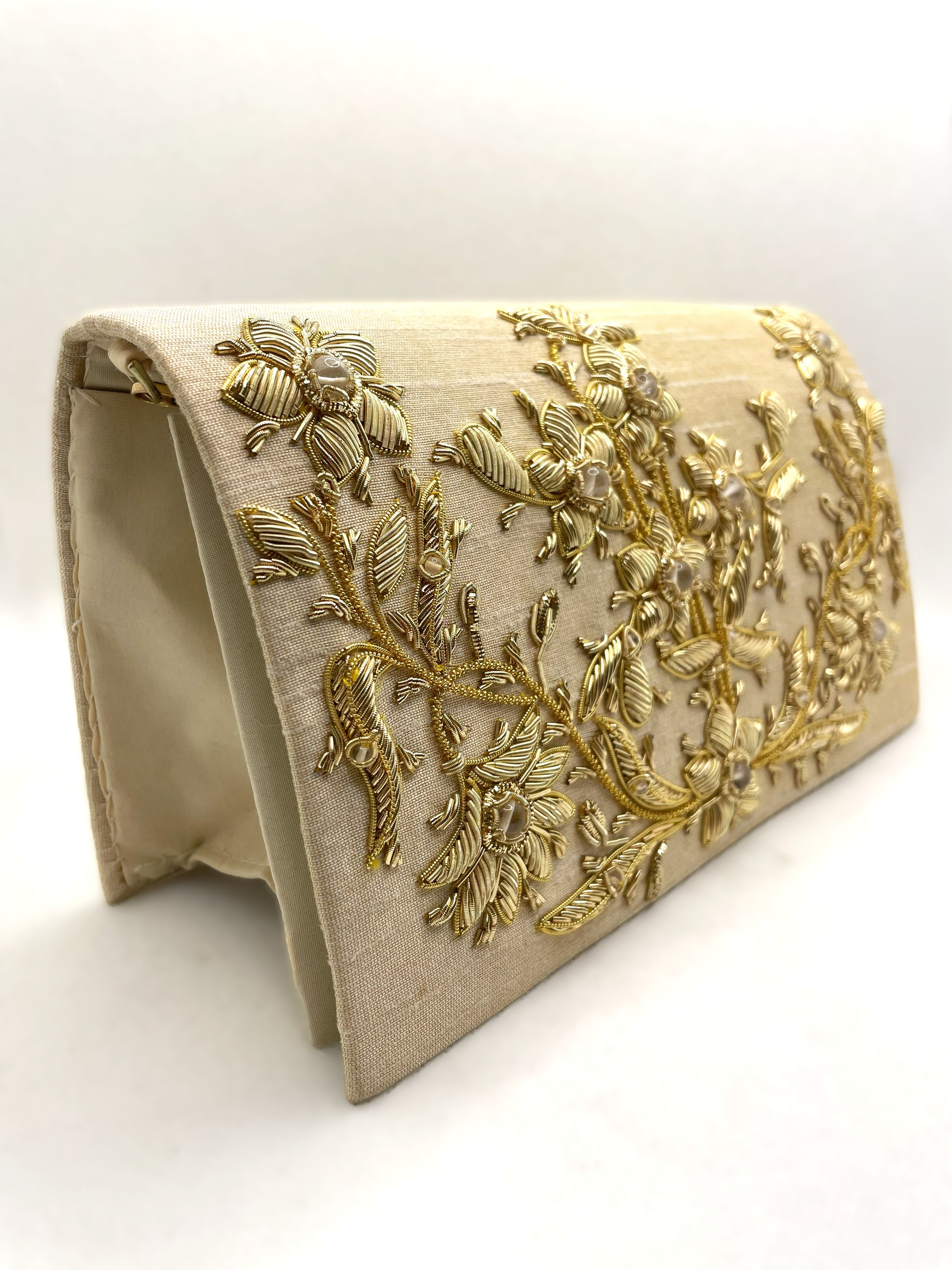 Gold Silk Clutch