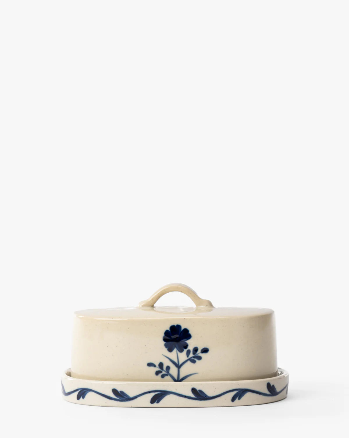 Blue Flower Butter Dish