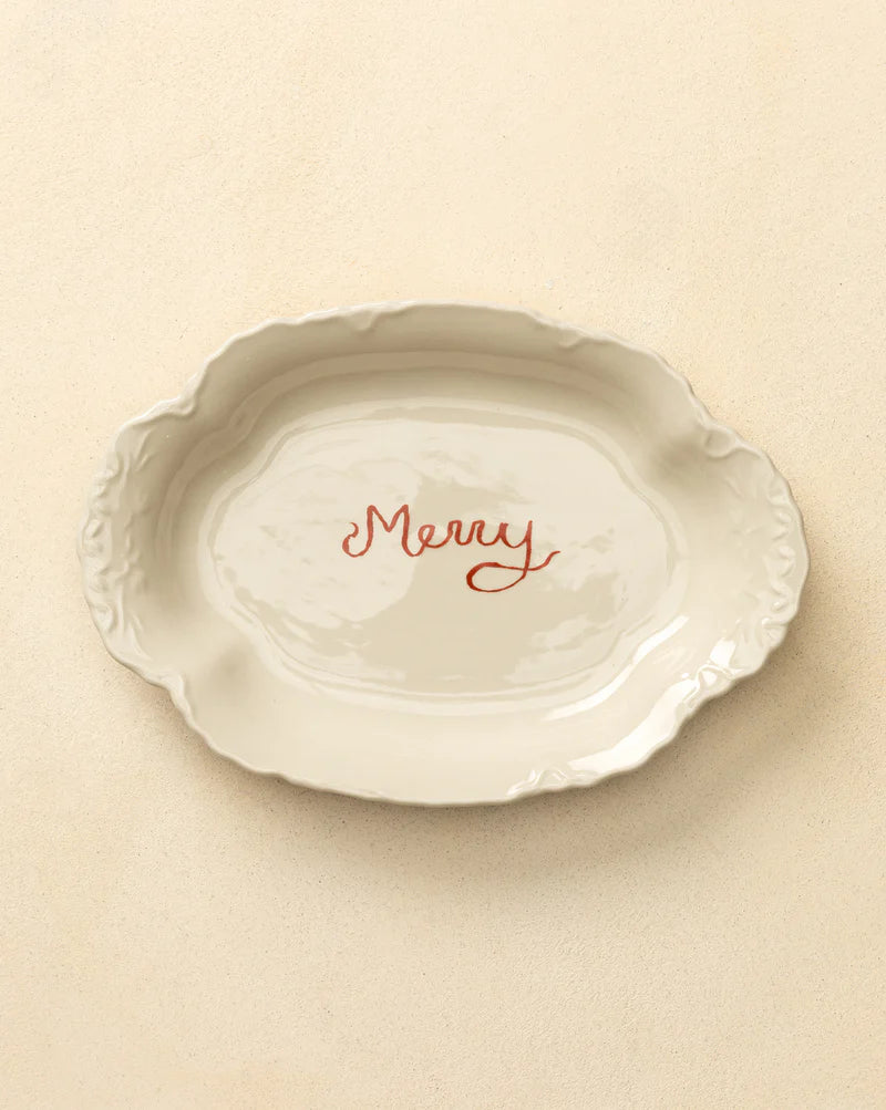 Merry Stoneware Platter