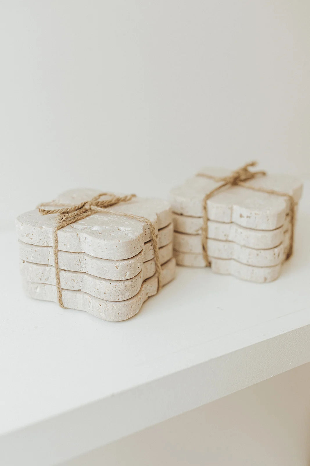 Scalloped Travertine Coasters