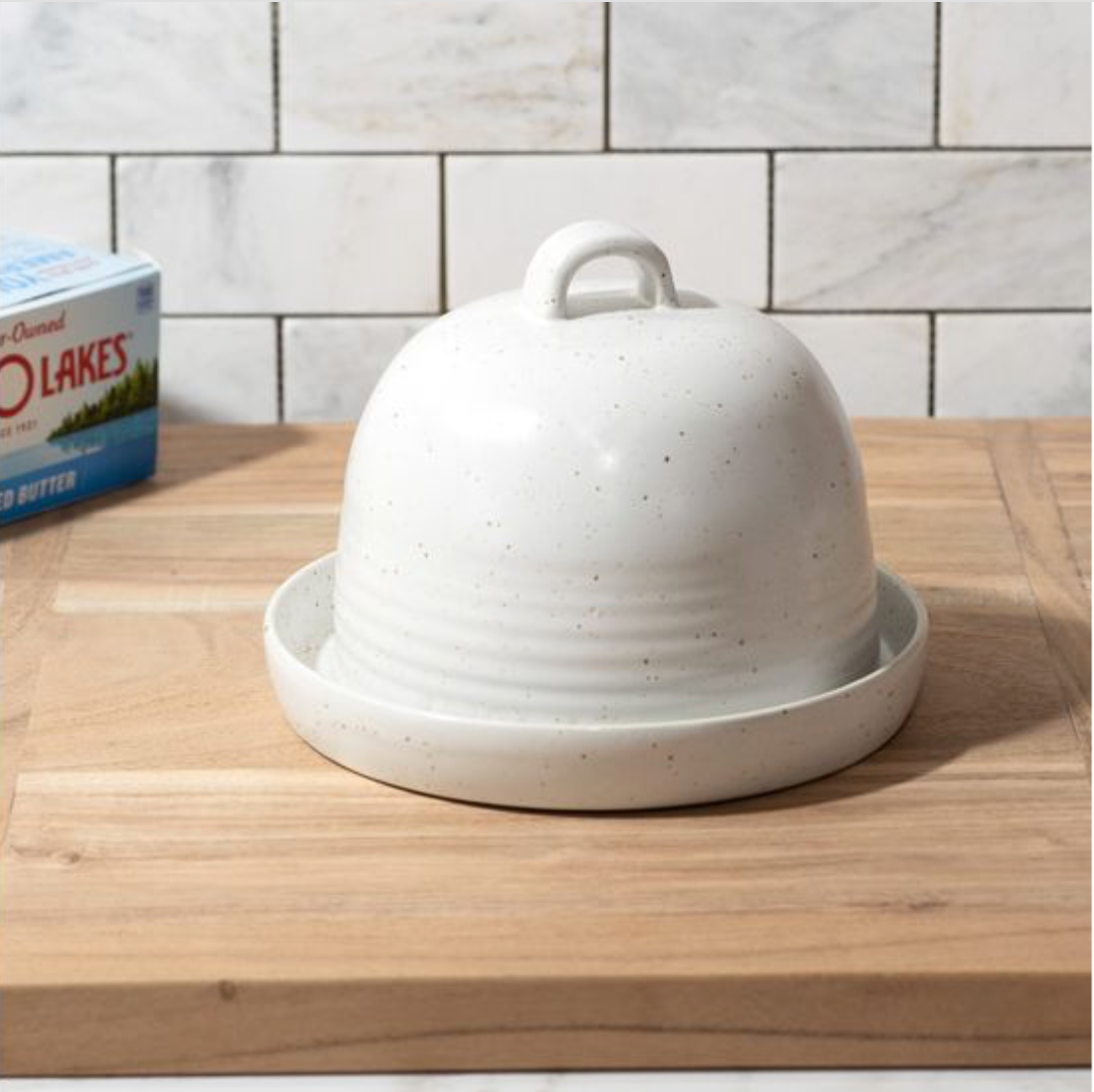 round ceramic butter dish