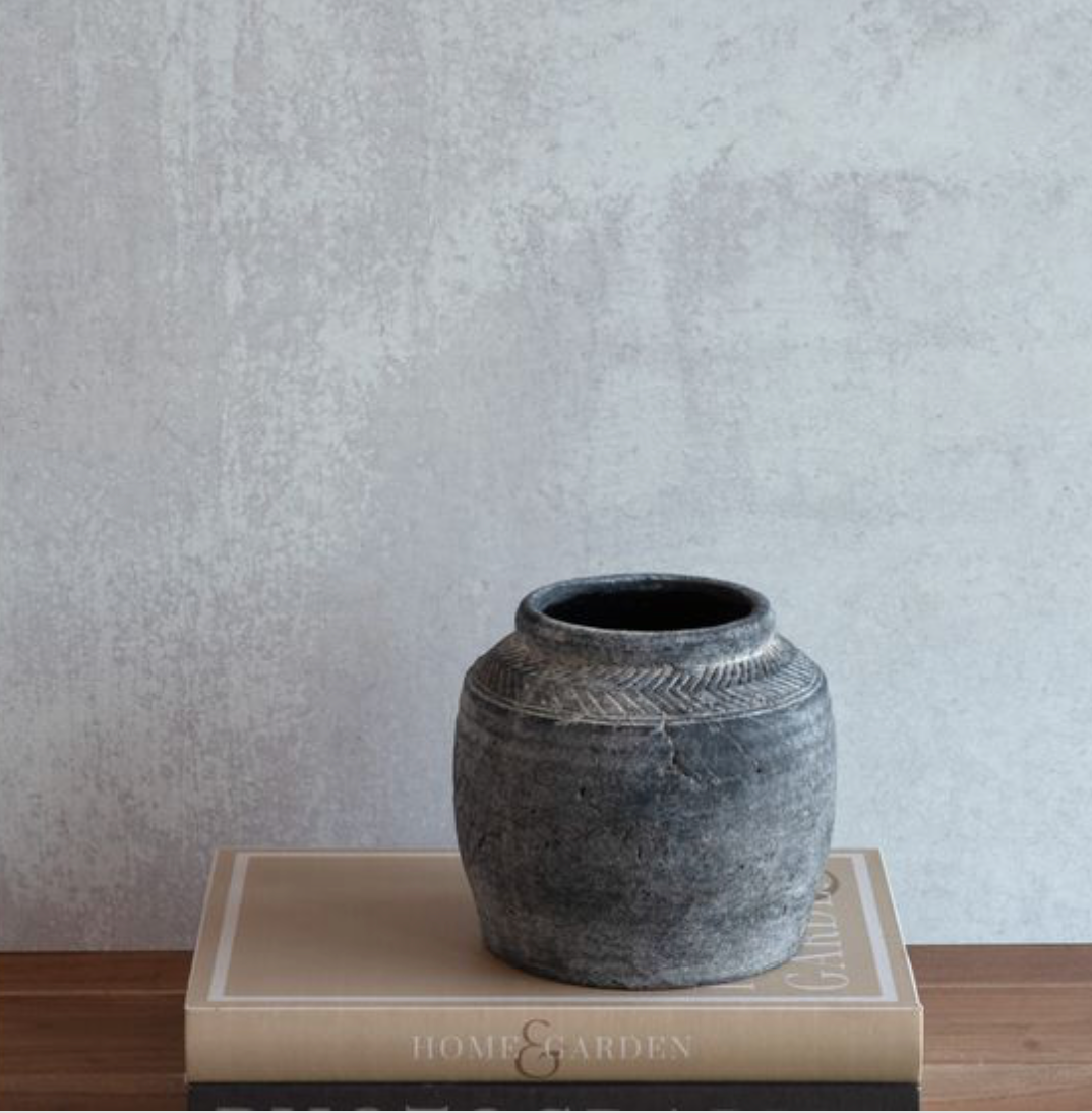 Charcoal Chevron Vase