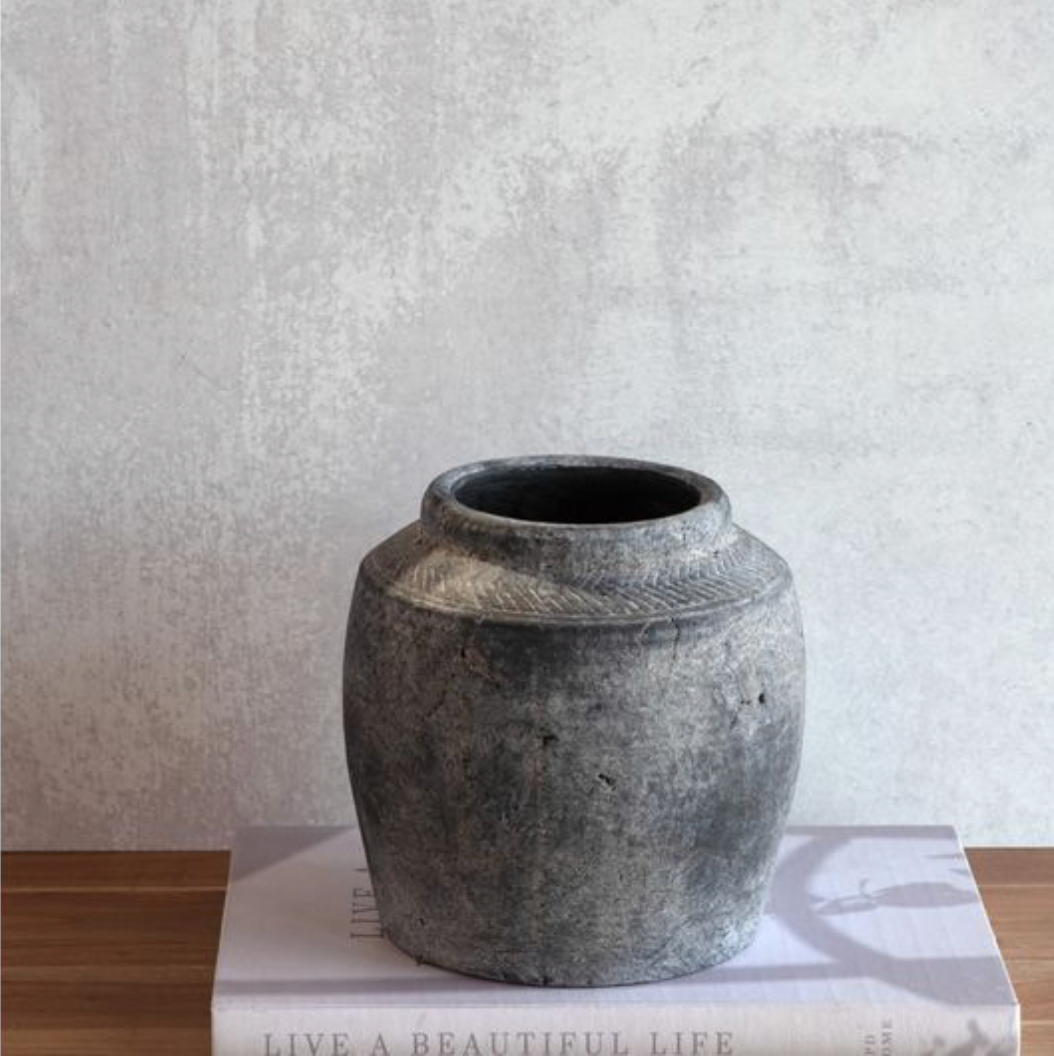 Charcoal Chevron Vase