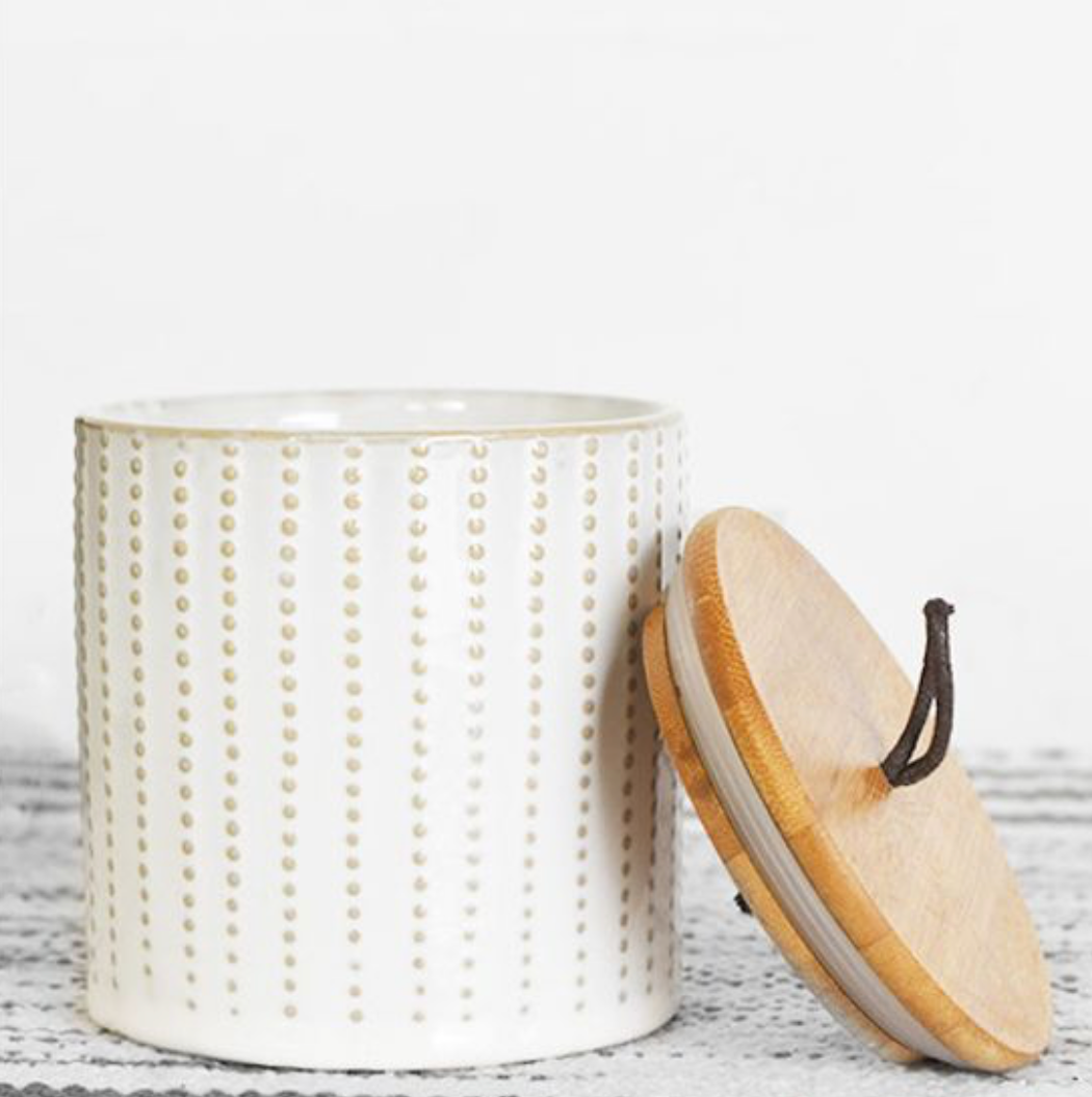 White Canister with Lid