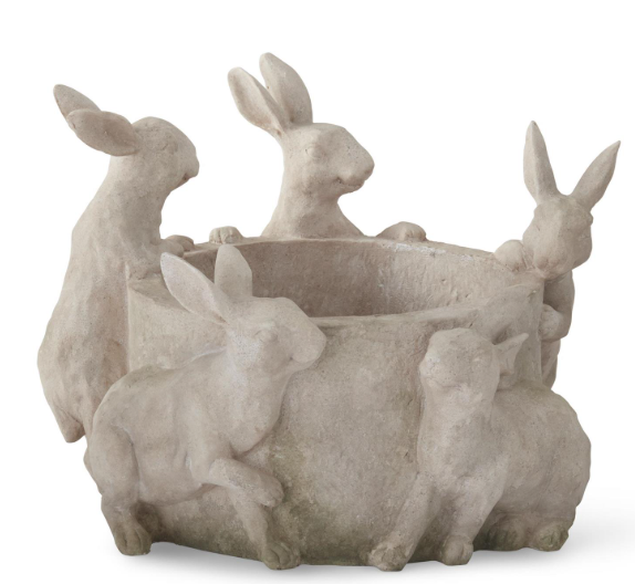 Faux Stone 5 Bunny Pot