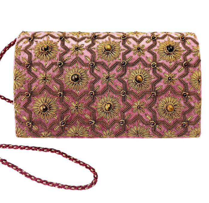 Mauve Velvet Clutch