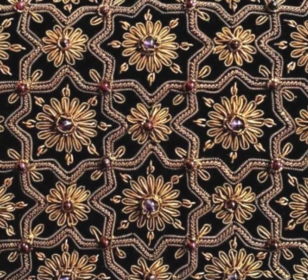 Black Velvet Antique Gold Clutch