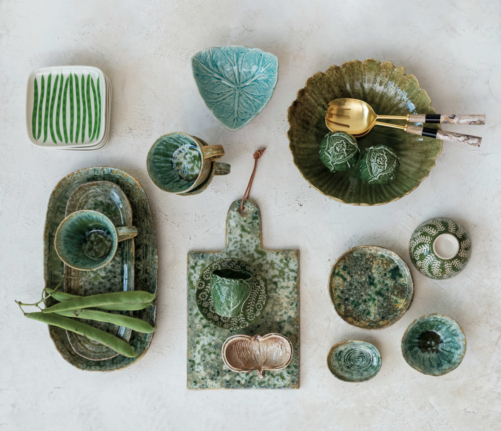 Green Stoneware Platter