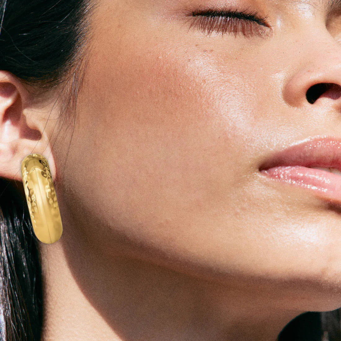 Kirby Hammered Tube Hoop Earrings
