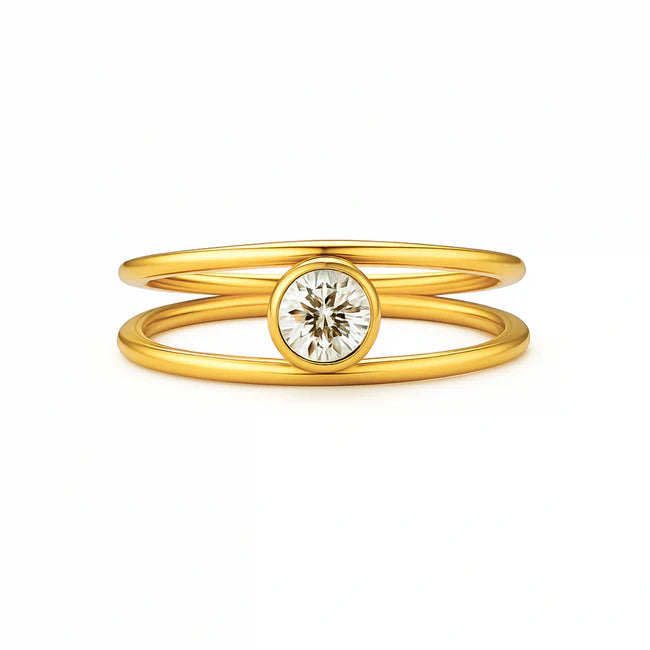 Hollis Double Layer Solitaire Ring