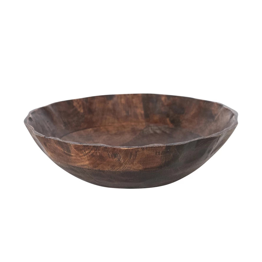 Mango Wood Scalloped Bowl