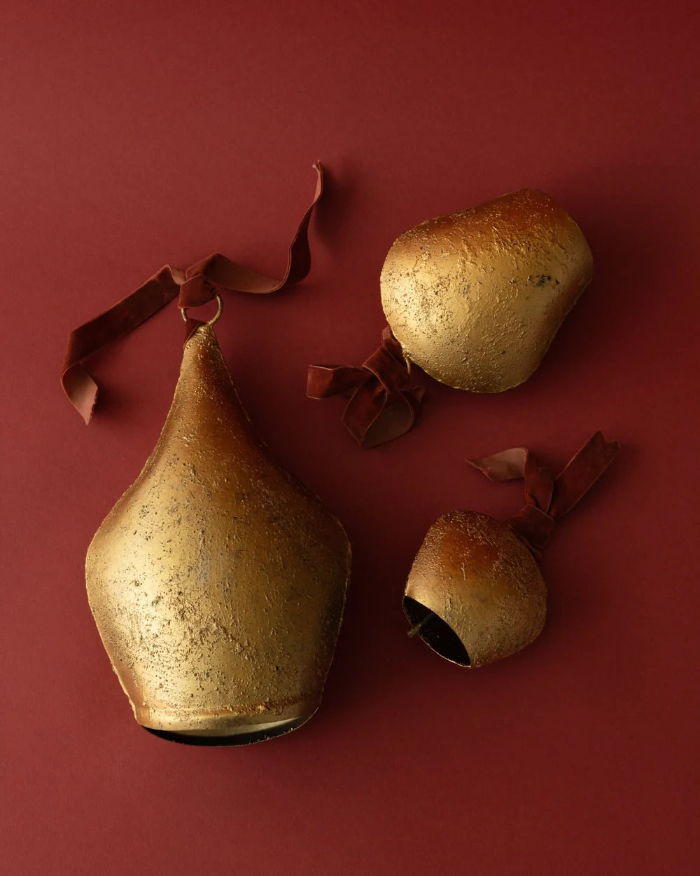Antique Gold Metal Bell Ornaments